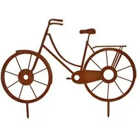 Rostikal Gartenfigur Fahrrad Deko Figur Garten Metall, Echter Rost