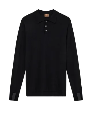 mos mosh gallery - MMGAdam Soft LS Polo Knit black - Gr. - XXL