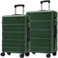 YONSLY Trolleyset Trolley Reisekoffer Hartschalen-Reiseset, 4 Rollen, (2-tlg., 2 tlg., L/XL), 360°-Rollen, Zahlenschloss, weicher Gummigriff