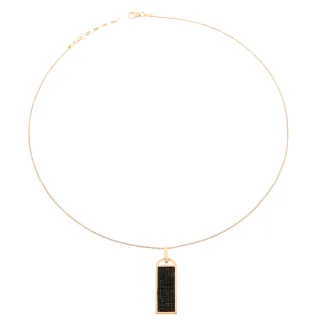 Orphelia Damen-Kette aus 925er Sterlingsilber mit Anhänger, Schwarz/Rose, ZH-6045