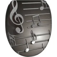 Sanilo WC-Sitz Musical Notes mit Absenkautomatik & Quick Release, Premium Toilettendeckel, abnehmbar, leichte Montage von oben