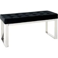 HAKU Bank Flurbank, Garderobenbank, Sitzbank, rechteckig - aus Metall Silber - B/T/H 100/41/48 cm