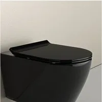 Bernstein WC-Sitz U2019 ultraflach in Schwarz glänzend, ultraflaches Design, Soft-Close und Take-Off