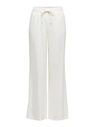 ONLY - ONLGOA MW LINEN BL PULL-UP PANT CC PNT Cloud Dancer - Gr. - 32