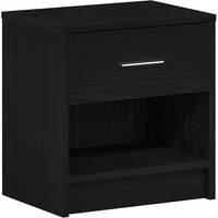 vidaXL Nachttisch Nachttisch mit Schublade Schwarz 39x28x41 cm (1-St)
