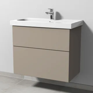 Sanipa 3way Waschtischunterbau zu Geberit iCon Light Waschtisch mit 2 Auszügen, Sandgrau-Matt SF57267