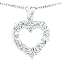Vira Jewels Kette mit Anhänger 925 Sterling Silber rhodiniert Aquamarine