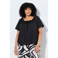 Ulla Popken Tunika Bluse Oversized Carmen-Ausschnitt Halbarm Futter