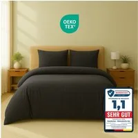 Komfortec Bettwäsche Premium, 135 x 200 bis 220 x 240 cm, 6 verschiedene Größen zur Auswahl, gebürstet 100% Mikrofaser, 3 teilig, Superweiches Bettwäsche-Set, Knitterfrei, Atmungsaktiv