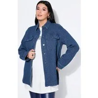 Studio Untold Sommerjacke Hemdjacke Wide Shape Struktur Langarm