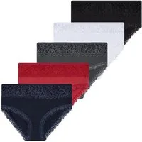 LOREZA Taillenslip 5er Set Taillen Slips - Spitze - Bunt (Packung, 5-St)