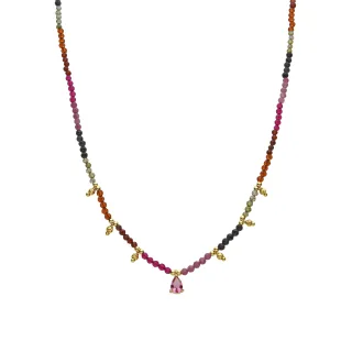 Luxenter Multicolour-Turmalin-Halskette aus 18k Gelbgold - Baim