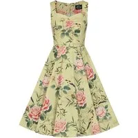 Hearts & Roses London A-Linien-Kleid Hana Rose Rosen Blumen Vintage Rockabilly 50er