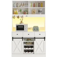 MSMASK Küchenbuffet Küchenschrank Sideboard Mehrzweckschrank mit LED-Beleuchtung (1-St)