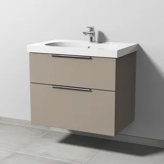 Sanipa 3way Waschtischunterbau zu Geberit Acanto Waschtisch mit 2 Auszügen, Sandgrau-Matt UF41767