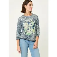 Olsen T-Shirt mit Panneaux-Print und Folien-Details