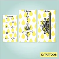 Inkster Schmuck-Tattoo Ornament Tattoo Bundle, wasserfestes temporäres Tattoo, 2 Wochen Halt
