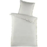 stofftraum Bettwäsche Set Mikrofaser 135x200 Design pure romantic Perlmuttweiss, Mikrofaser, 2 teilig, Sommer Geschenke Idee Frauen Männer weich sale Reißverschluss Partner