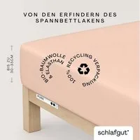 Schlafgut Spannbettlaken PURE Bio-Baumwolle mit Elasthan, 170 g/m², Bettlaken, Spannbetttuch, Jersey, Gummizug: rundum, (1 Stück), PREMIUM Laken für Matratzen bis 30cm Höhe, dehnbar blickdicht, straff