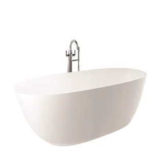 KLUDI-RESA O Badewanne 180 x 80 H58 cm Oval, Ablauf enthalten Mattweiß 51BF0153