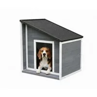 relaxdays Hundehütte mit klappbarem Schrägdach