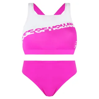 Speedo bedrucktes Haus von Holland Pink White Women Zwei Stücke Badeanzug 8 121933087