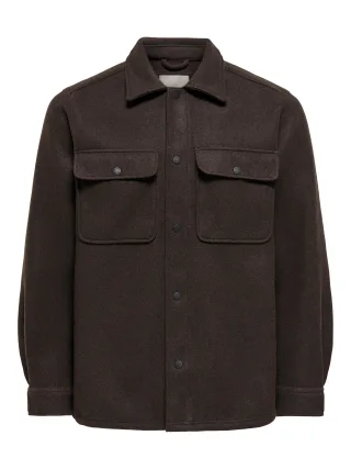 ONLY&SONS - ONSASH OVR WOOLEN LOOK PKT LS SHIRT NOOS - Gr. - M