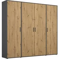 rauch Kleiderschrank VOYAGER Garderobe Wäscheschrank Schlafzimmer (in 3 verschiedenen Ausstattungen BASIC/CLASSIC/PREMIUM) mit 2 modernen Griffvarianten, viel Stauraum MADE IN GERMANY
