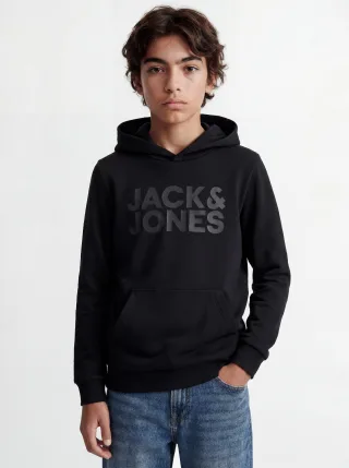 JACK&JONES - JJECORP LOGO SWEAT HOOD NOOS JNR Black - Gr. - 140