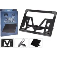 Koopman Tablet-Ständer Halterung Aufbewahrung Kunststoff 26 x 18 cm Schwarz Klappbar, (Stück, 1-tlg., Packung, Universell, Tablet-Halterung, Tablet-Halter, Kunststoff, Klappbar)