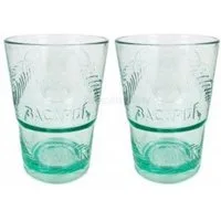 Bacardi Longdrinkglas Bacardi Kunststoffgläser 2er Set – Longdrinkgläser grün transparent, 2-tlg., Cocktailgläser für Mojito, Cuba Libre & Rum Drinks