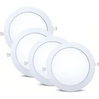 V-TAC LED Panel 18W LED Panel Ultra Slim Einbauleuchte einbauspot, Kaltweiß, LED Panele Unterputz 12 Watt Kaltweiß, 225x25mm, Form: rund