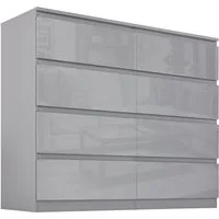 HTI-Living Kommode Kommode Kenji 8 Schubladen Hochglanz Grau (Stück, 1 St., 1 Kommode), Sideboard