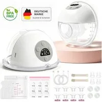 SWGOTA Elektrische Milchpumpe 2er-Pack Freihändige und tragbare Milchpumpe für Neumütter & Stillende, 2400mAh BPA-freies PPSU mit Babymund-Technik & Doppelabdichtung, 4 Modi & 12 Stufen, inkl. 17/19/21/24 mm Flanschen (2 Stück)