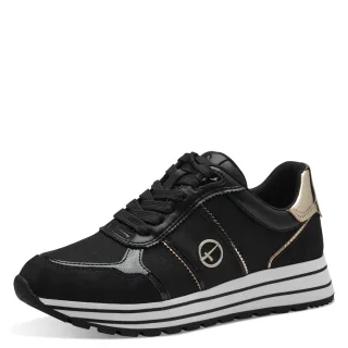 Tamaris - Da.-Schnürer black/gold - Gr. - 40