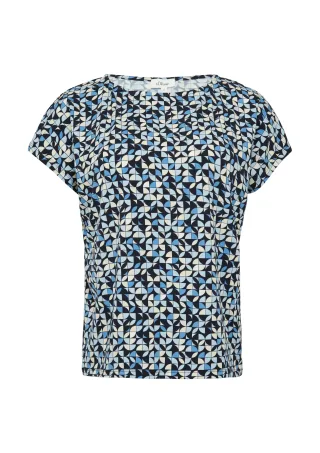 s.Oliver - T-Shirt blau/mehrfarbig - Gr. - 40