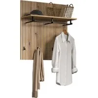 Home affaire Garderobenpaneel Amrum (1 St), Wandpaneel mit Ablage, 1 Kleiderstange & 4 Haken - (B/T/H) 80/28/84 cm