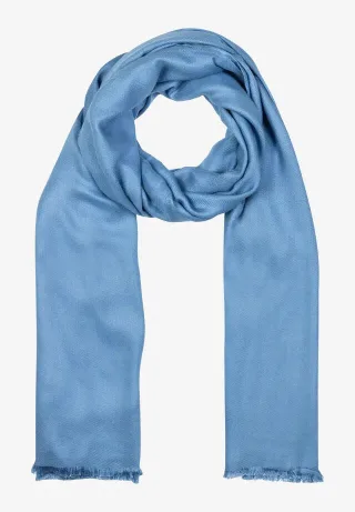 MORE & MORE - Schal mit Fransen blau - Gr. - OS