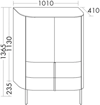 Burgbad Halbhoher Schrank Lavo 2.0 T. 1365x1010x415 Eiche Dekor Nachtschwarz, SGCL101F7330 SGCL101F7330