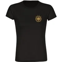 multifanshop T-Shirt Damen Deutschland - Adler Retro Gold - Frauen