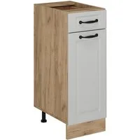 Vicco Unterschrank R-Line, Weiß Landhaus/Goldkraft Eiche, 30 cm ohne Arbeitsplatte (1-St)