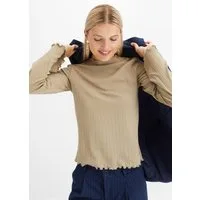 bonprix Langarmshirt schmale Passform, mit Trompetenärmeln, ohne Verschluss und Kragen