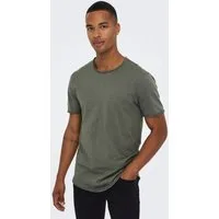 ONLY & SONS Rundhalsshirt ONSBENNE LONGY SS TEE NF 7822 NOOS Baumwolle, lang geschnitten