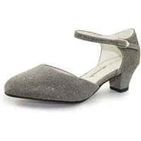 White Lady 850 Glitter zweifarbig - weite Riemchen Pumps Slingpumps