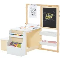 COSTWAY Standtafel 6 in 1 Kinder Staffelei Set, mit Bank