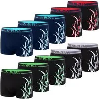 L&K Boxershorts 1104-1121 (10er-Pack) Herren Boxershorts mit tollem Motiven