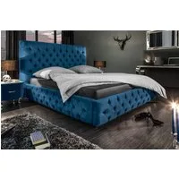 riess-ambiente Bett PARIS 180x200cm dunkelblau, mit Samt-Bezug