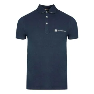 Aquascutum Unisex Erwachsenen Aldis Block Logo Polo-Shirt (Marineblau)