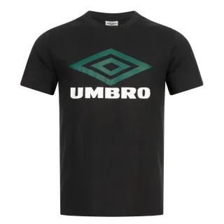 Umbro großer Logo-Männer schwarz/grünes T-Shirt