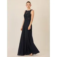 Apart Abendkleid mit floraler Spitze und Tüll-Einsatz